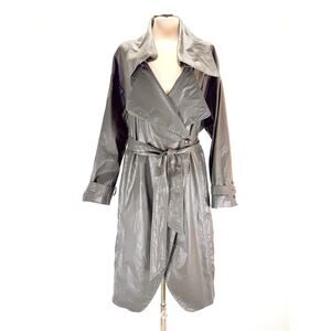 Lucie Brochard Maltese Trench Coat S US 6 Olive Gray Architectural French $820